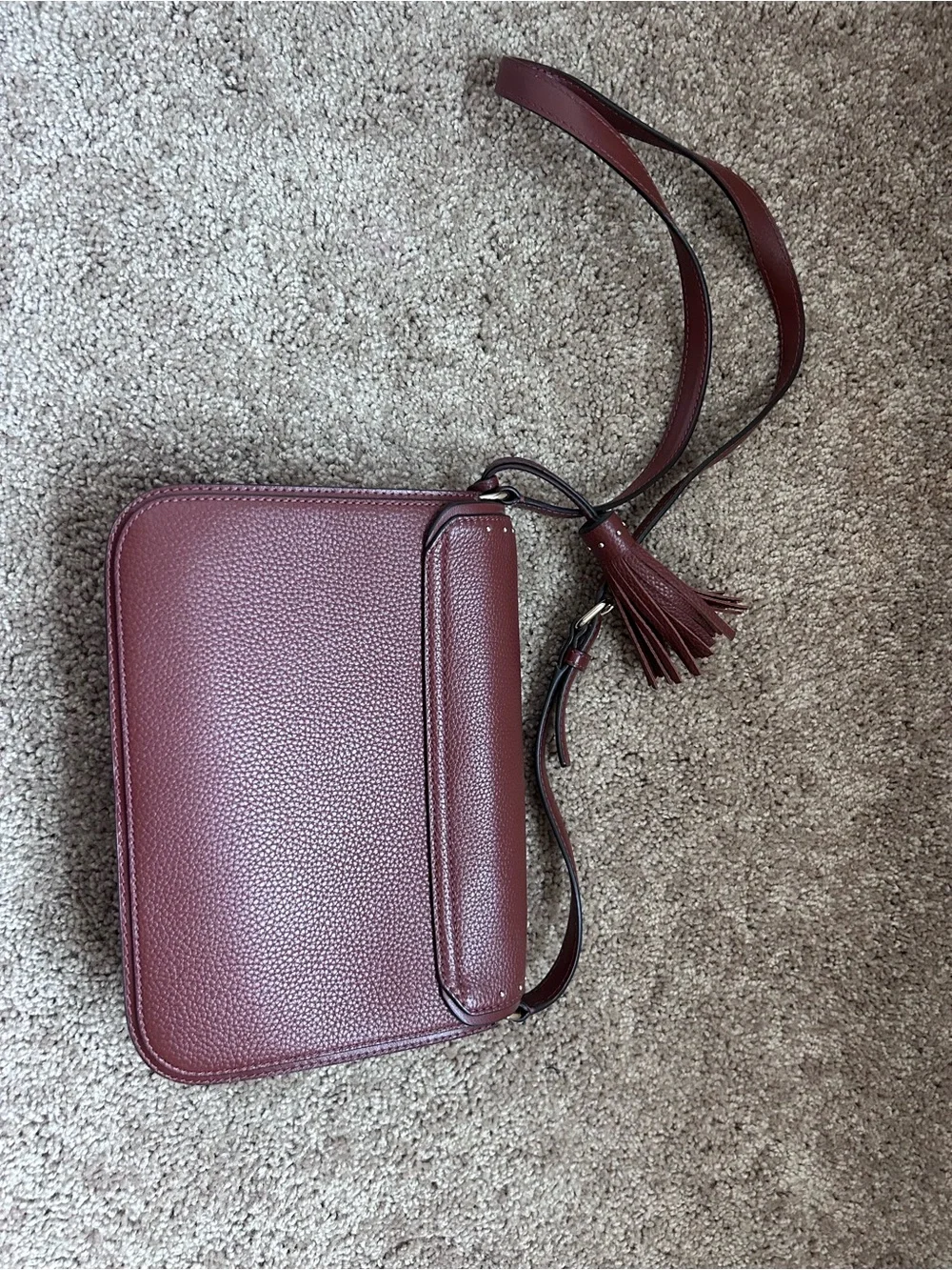kate spade brown leather shoulder bag with gold hardware